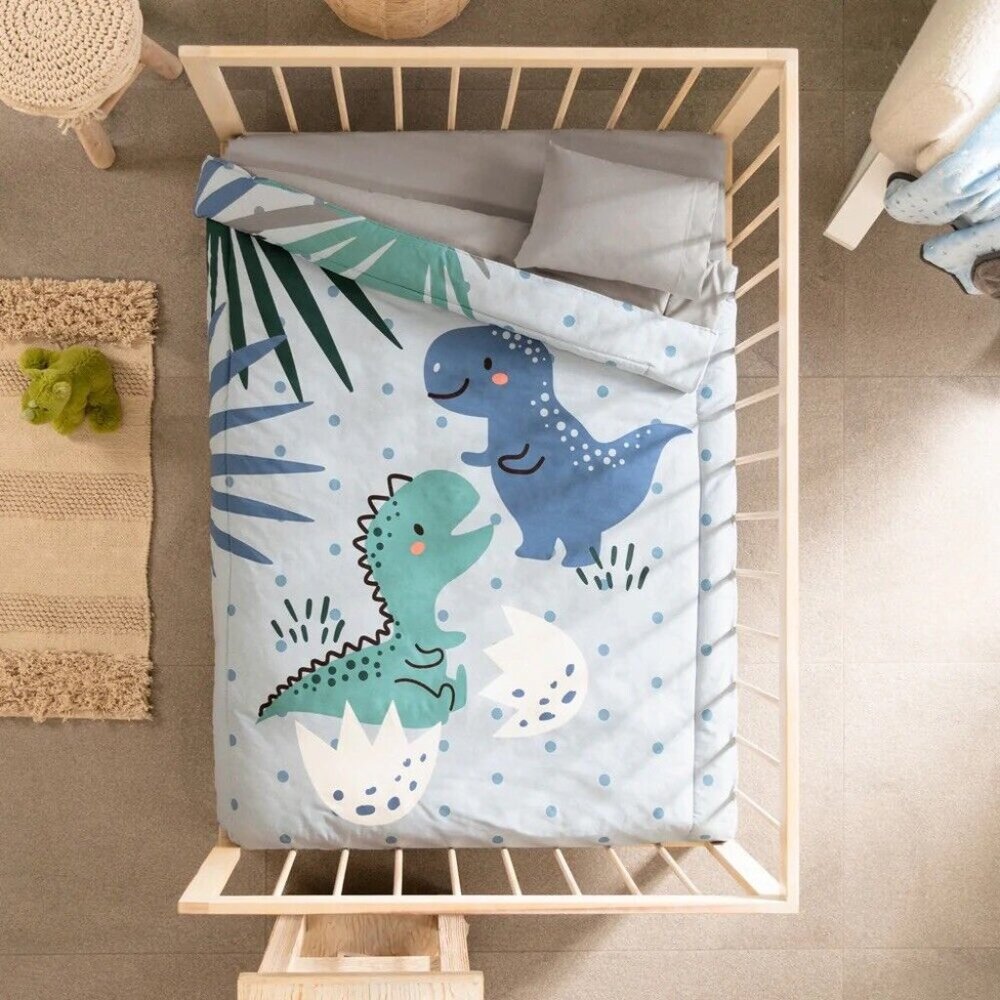 Dinosaur Crib Bedding Sets for Boys | 3 Piece Nursery Set | Reversible